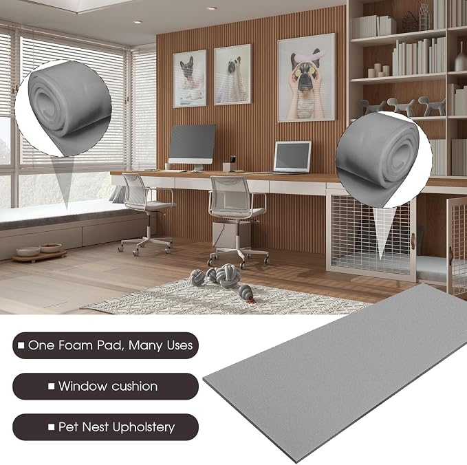 Amylove Polyurethane Foam 24" x 72" High Density Cushion Upholstery Foam Sheet - Image 5
