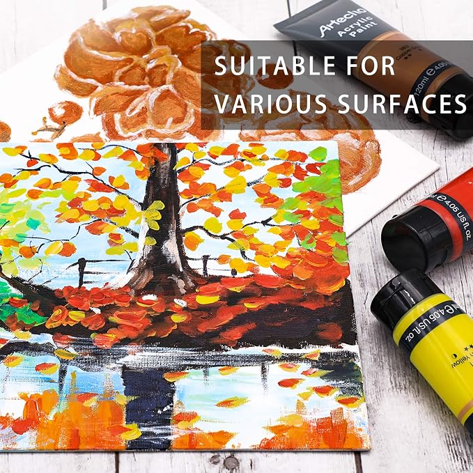 Artecho Green Acrylic Paint, Sap Green Paint Tubes, Art Craft Paints - Image 6