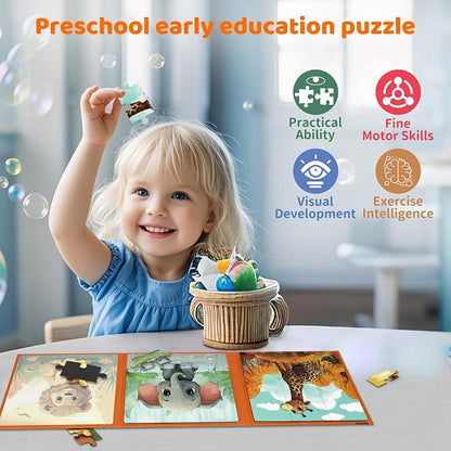 Puzzles for Kids Ages 3-5 36PCS-3 Animal Themes Magnetic Puzzles for Kids 4-6 - Image 7