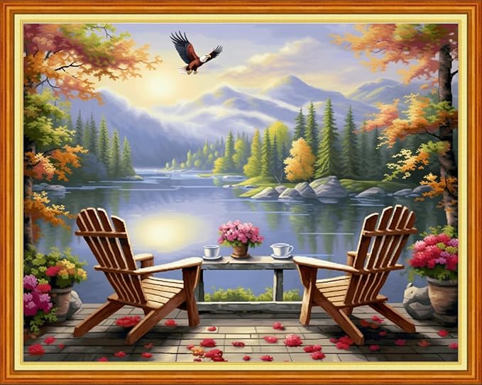 Joyhoor Cross Stitch Kits for Beginners Stamped Cross-Stitch Supplies by JoyhoorCrossStitchKits