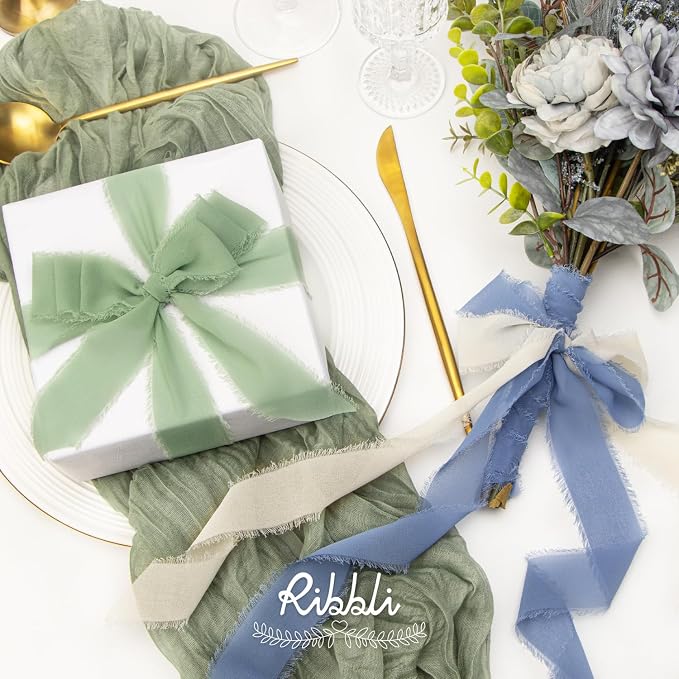 Ribbli Chiffon 1.5 Inch x 30 Yard Handmade Silk Ribbon - Image 2