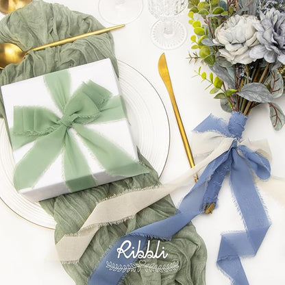Ribbli Chiffon 1.5 Inch x 30 Yard Handmade Silk Ribbon - Image 2