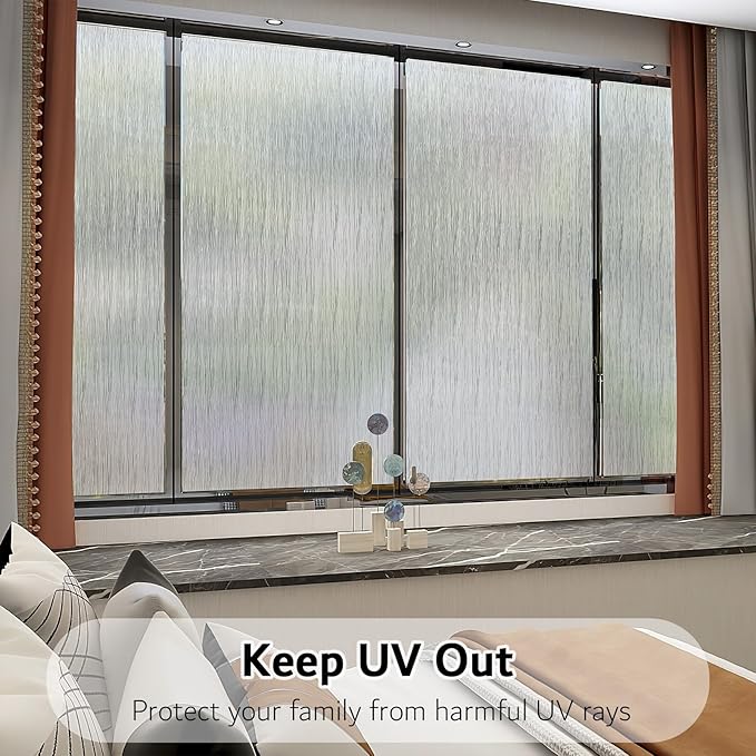 VELIMAX Frosted Window Privacy Film Non Adhesive Window Cling Removable Glass - Image 5