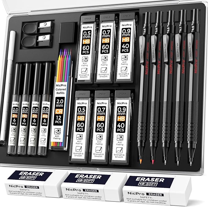 Nicpro 22PCS Art Mechanical Pencil Set by Nicpro