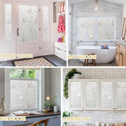 Window Privacy Film Decorative for Front Door, Bathroom Static Cling Stained - Image 7