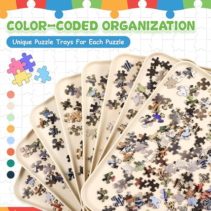 8 Pcs 15'' x 10.5' Extra Large Puzzle Sorting Trays Stackable Puzzle Trays - Image 5