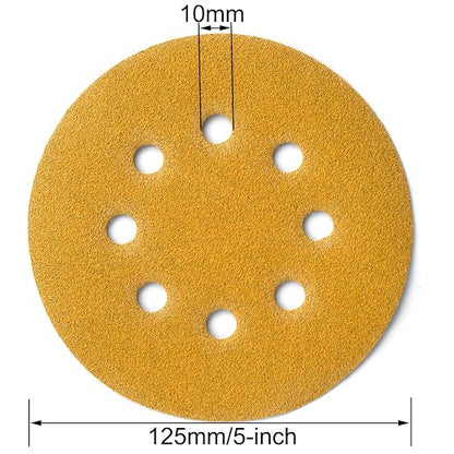 5-Inch 8-Hole Hook and Loop Sanding Discs, 60/80/120/150/220/320/400 Assorted - Image 6