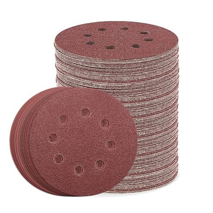 110pcs 5 Inch Sanding Disc, ZEHIQ 8 Hole Hook and Loop Sandpaper Assortment 40 by ZEHIQ