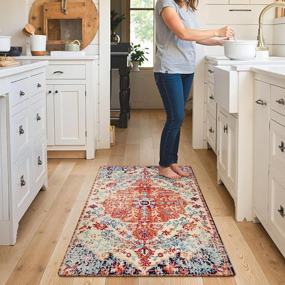 Lahome Bohemian Floral Medallion Area Rug - Image 4