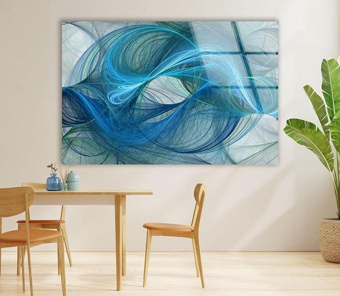 My Photostation.com 48Wx32H'' Blue Energy Abstract Wall Art – Fluid Motion - Image 9