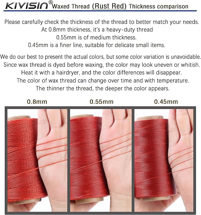 Sturdy Bonded Waxed Polyester Thread, 437 Yards Wax String Cord - Image 4