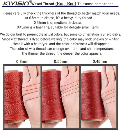 Sturdy Bonded Waxed Polyester Thread, 437 Yards Wax String Cord - Image 4