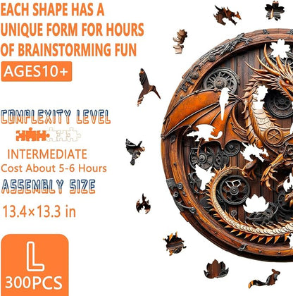 Wooden Puzzles for Adults, Mechanical Dragon Wooden Jigsaw Puzzles for Adults - Image 3