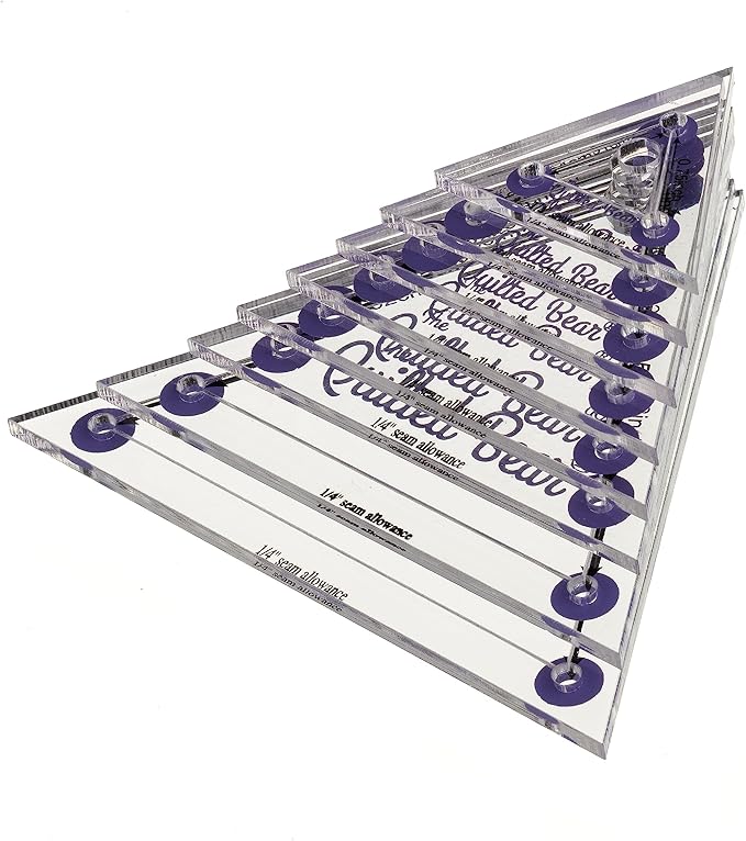 The Quilted Bear Triangle Quilting Templates – 8 Clear Non-Slip Acrylic Quilt by TheQuiltedBearsProducts