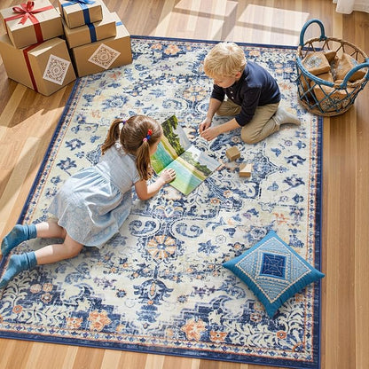 Lahome Large Area Rug 5x7 Washable Bohemian Rug - Image 8
