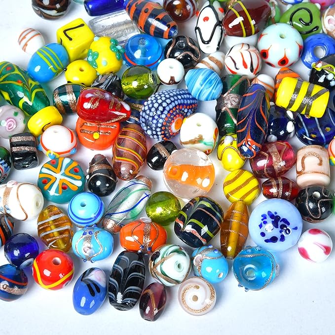 1 LB Bag of Assorted Glass Beads - Image 2