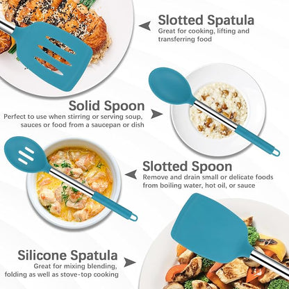 Silicone Spatula Spoon Set, BPA Free Kitchen Turners - Image 3