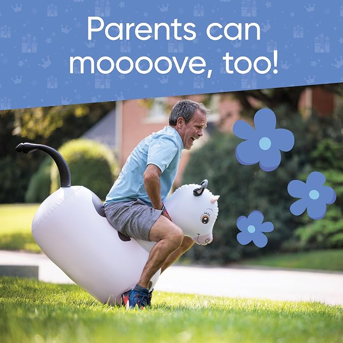 Hearthsong Hop N Go Inflatable Bouncy Cow Riding, Hopping Toys - Image 8