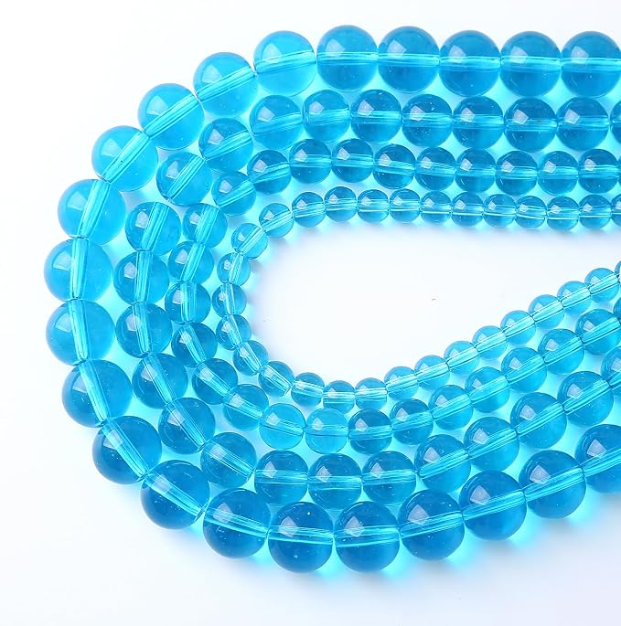 32pcs 12mm Topaz Blue Crystal Glass Beads Round Loose Spacer Beads - Image 3