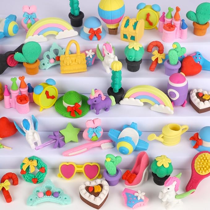 72 Pcs Erasers for Kids, Mini Pencil Eraser Bulk Classroom Prizes, Fun Puzzle by Cllayees