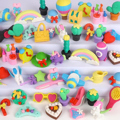 72 Pcs Erasers for Kids, Mini Pencil Eraser Bulk Classroom Prizes, Fun Puzzle by Cllayees