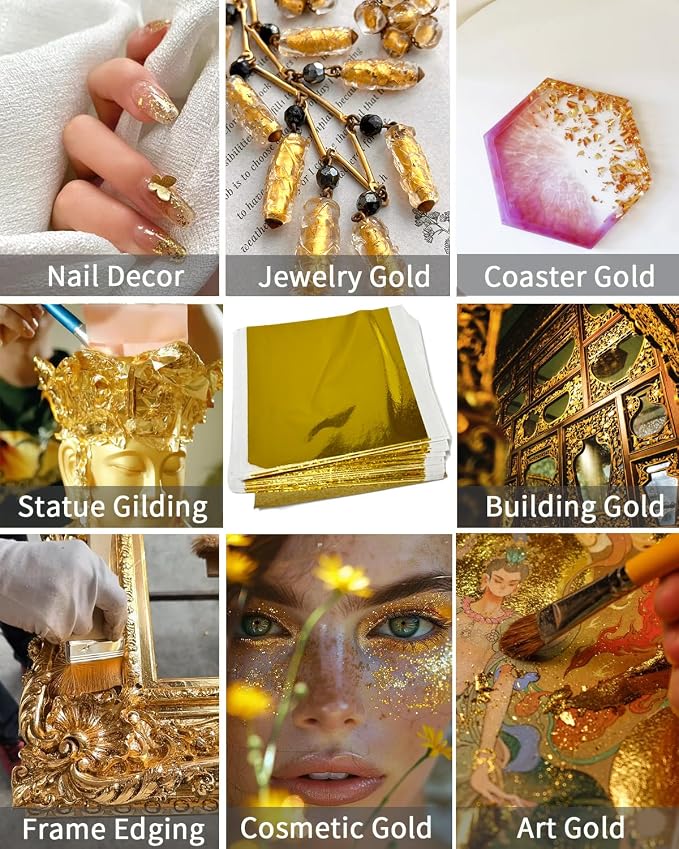 Luckymica Gold Leaf Sheets, Decoration, 5.5" x 5.5" - Image 6