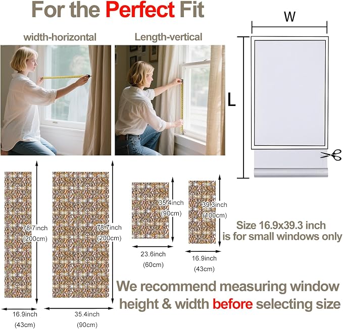 3D Stained Glass Window Privacy Film, Heat Control UV Blocking Static Cling - Image 4
