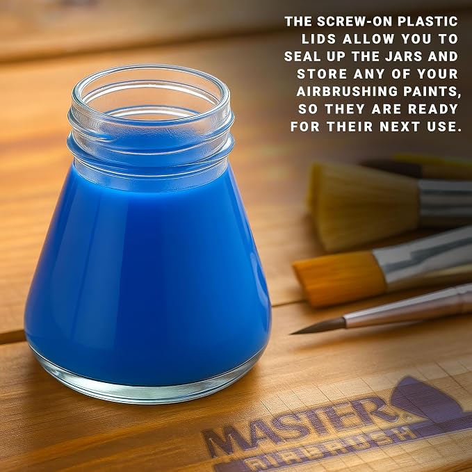 Master Airbrush TB-010 Empty 2.7-Ounce Glass Jar Bottles - Image 3