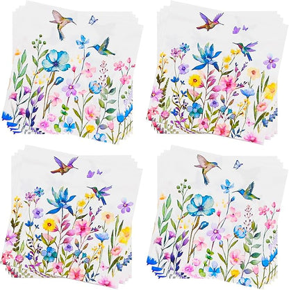 Cocktail Napkins 80 Pack 2 Ply Floral Beverage Luncheon Dinner Paper Napkins by Jagrove