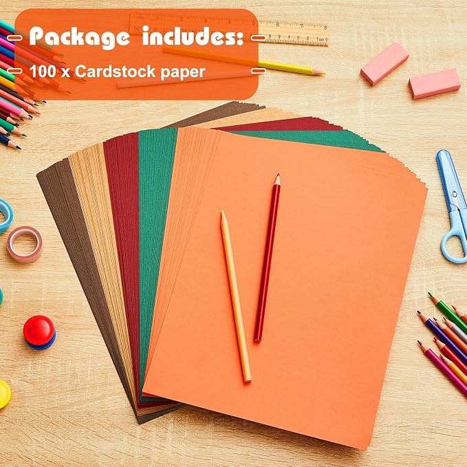 Sinmoe 100 Sheets 5 Shades Cardstock Paper 8.5 x 11 Inches 180gsm Solid Core - Image 3