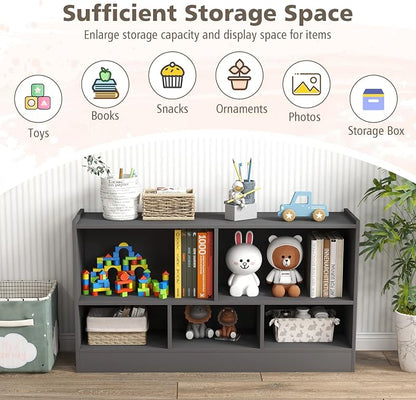 Toy Storage Organizer, 2-Tier Kids Bookshelf, 5 Cube Kids' Bookcases, Cabinets - Image 5