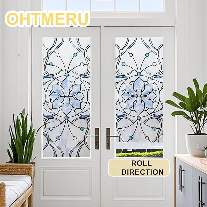 3D Stained Glass Window Privacy Film, Heat Control UV Blocking Static Cling - Image 6