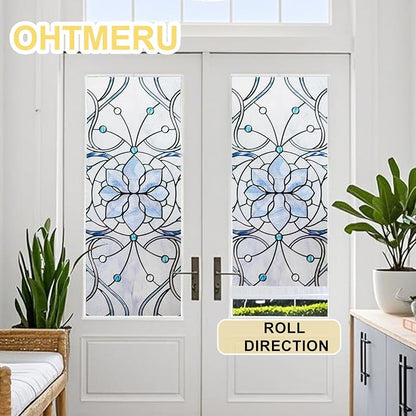3D Stained Glass Window Privacy Film, Heat Control UV Blocking Static Cling - Image 6