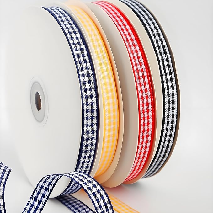 Classic Gingham Checkered Ribbon, DIY Projects, Hair Bows, Scrapbooking & Party - Image 5