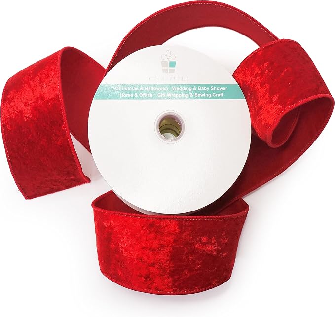 Red Velvet Ribbon 2.5 Inch x 10 Yards - Image 3