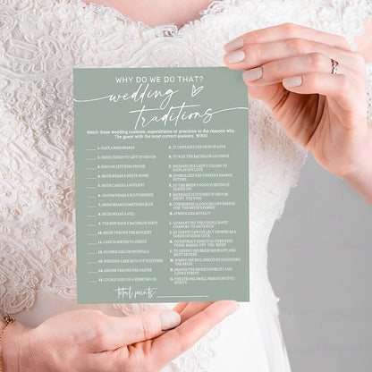 Bridal Shower Games Cards, Wedding Traditions Why Do We Do That, 25 Game Cards - Image 5