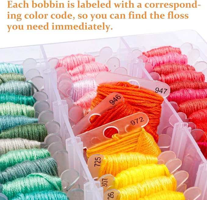 Inscraft 403 Pack Embroidery Floss Set, 250 Colors Cross Stitch Friendship - Image 4
