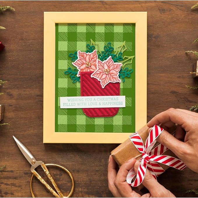 3D Textured Embossing Folders for Card Making, Buffalo Plaid Plastic Embossing - Image 3
