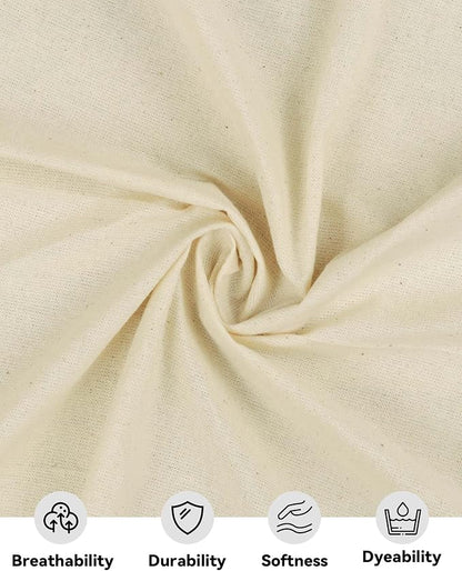 HOTGODEN Light Weight 100% Cotton Muslin Fabric: 63 inch x 2, 10 Yards - Image 2