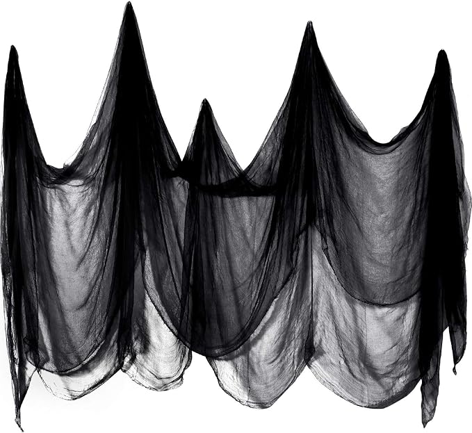 Boao Halloween Cheese Cloth 85 x 197 Inch Black Cheesecloth Roll by Boao