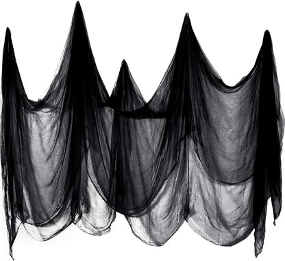 Boao Halloween Cheese Cloth 85 x 197 Inch Black Cheesecloth Roll by Boao