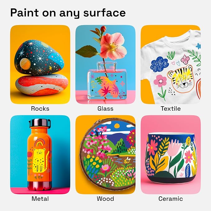 ARTISTRO 60 Dual Tip Acrylic Paint Markers, Acrylic Paint Pens, Fabric Markers - Image 4
