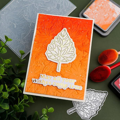 BAOFALI 3D Autumn Theme Plastic Embossing Folders Maple Leaf - Image 3