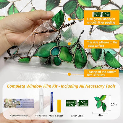 Stained Glass Window Privacy Film Decorative Rainbow Static Clings – Ideal - Image 2