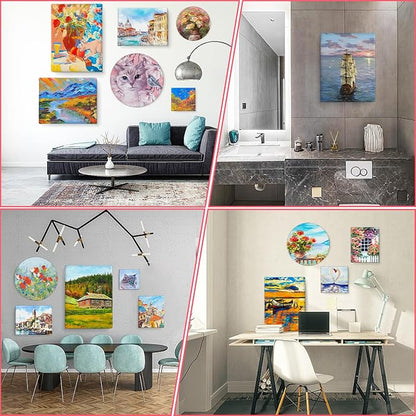 7 Pack Stretched Canvases for Painting, Round Canvas - Image 7
