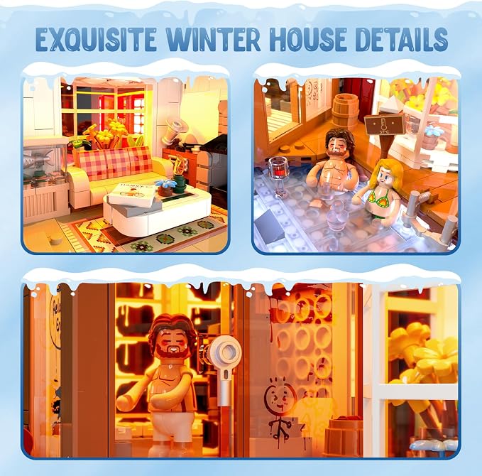 Spa-Cabin Winter Lighting-Building-Bricks Set - Image 4