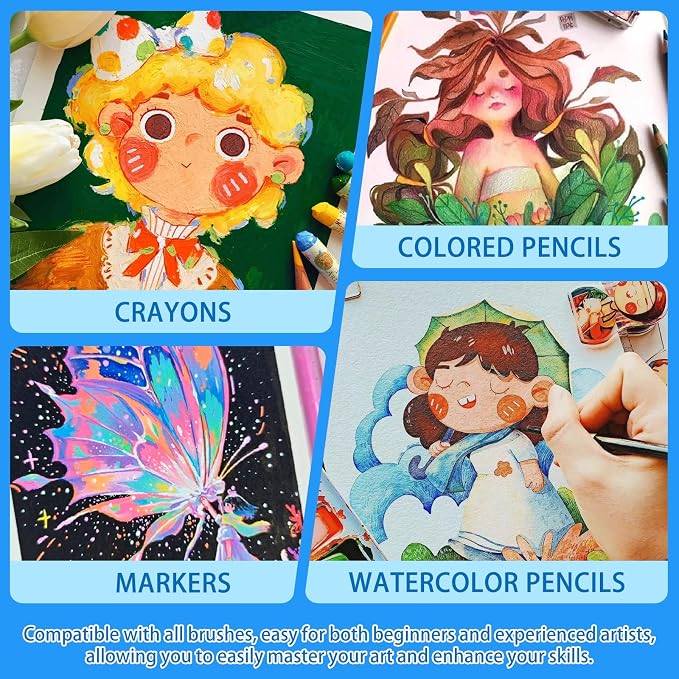 Lunarm Watercolor Paper 25 Sheets, Deckled Edge Paper 300 GSM 4 x 6 inch - Image 5