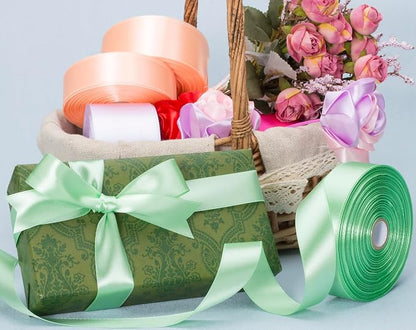 1 Inch Mint Green Solid Satin Ribbon, 50 Yards Craft Fabric Ribbon - Image 5
