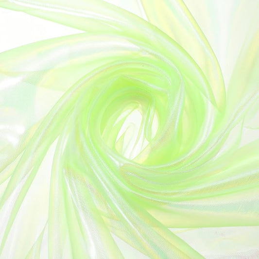MECCANIXITY Iridescent Sheer Organza Fabric, 2 Yards x 59 Inches Solid Laser by MECCANIXITY