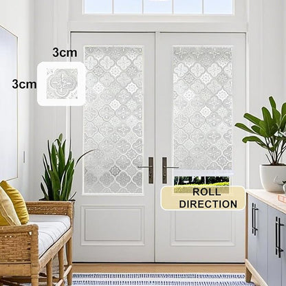 Window Privacy Film Decorative for Front Door, Bathroom Static Cling Stained - Image 8